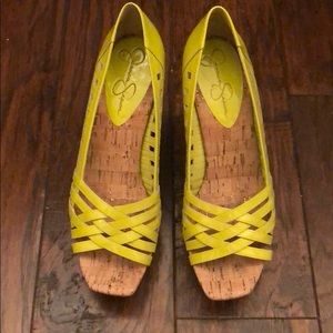 BRAND NEW Patent, Citronella wedge sandals